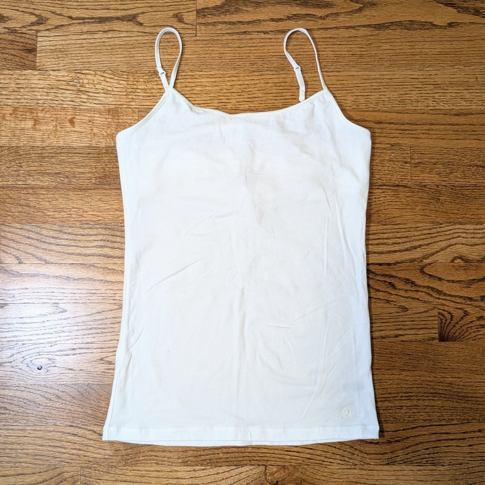 Aeropostale Junior's Favorite Cami Y2K White Stretch Tank Top Size L
